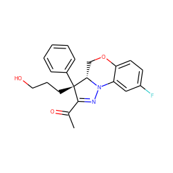 CC(=O)C1=NN2c3cc(F)ccc3OC[C@H]2[C@@]1(CCCO)c1ccccc1 ZINC000028951415