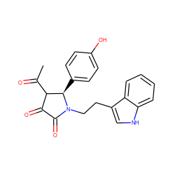 CC(=O)C1C(=O)C(=O)N(CCc2c[nH]c3ccccc23)[C@@H]1c1ccc(O)cc1 ZINC000019087877