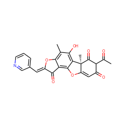 CC(=O)C1C(=O)C=C2Oc3c4c(c(C)c(O)c3[C@@]2(C)C1=O)O/C(=C\c1cccnc1)C4=O ZINC000299820520