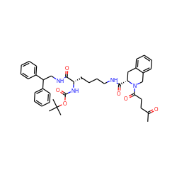 CC(=O)CCC(=O)N1Cc2ccccc2C[C@H]1C(=O)NCCCC[C@H](NC(=O)OC(C)(C)C)C(=O)NCC(c1ccccc1)c1ccccc1 ZINC000653722907