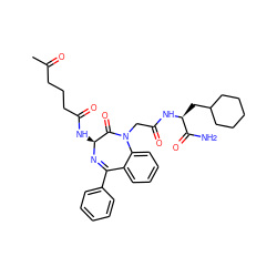 CC(=O)CCCC(=O)N[C@@H]1N=C(c2ccccc2)c2ccccc2N(CC(=O)N[C@@H](CC2CCCCC2)C(N)=O)C1=O ZINC000028758984