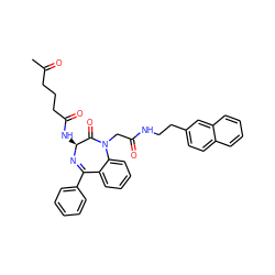 CC(=O)CCCC(=O)N[C@@H]1N=C(c2ccccc2)c2ccccc2N(CC(=O)NCCc2ccc3ccccc3c2)C1=O ZINC000028757000