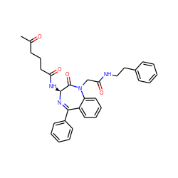 CC(=O)CCCC(=O)N[C@@H]1N=C(c2ccccc2)c2ccccc2N(CC(=O)NCCc2ccccc2)C1=O ZINC000028758501