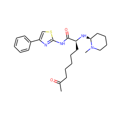 CC(=O)CCCCC[C@H](N[C@H]1CCCCN1C)C(=O)Nc1nc(-c2ccccc2)cs1 ZINC000029133201