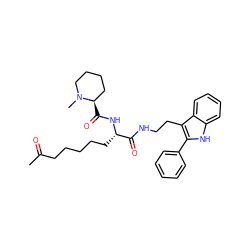 CC(=O)CCCCC[C@H](NC(=O)[C@@H]1CCCCN1C)C(=O)NCCc1c(-c2ccccc2)[nH]c2ccccc12 ZINC000036338703