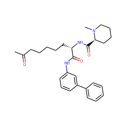 CC(=O)CCCCC[C@H](NC(=O)[C@@H]1CCCCN1C)C(=O)Nc1cccc(-c2ccccc2)c1 ZINC000036338705