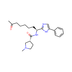 CC(=O)CCCCC[C@H](NC(=O)[C@@H]1CCN(C)C1)c1ncc(-c2ccccc2)[nH]1 ZINC000040401600