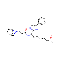 CC(=O)CCCCC[C@H](NC(=O)CCN1C[C@H]2CC[C@H]1C2)c1ncc(-c2ccccc2)[nH]1 ZINC000253761016