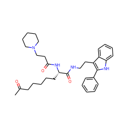 CC(=O)CCCCC[C@H](NC(=O)CCN1CCCCC1)C(=O)NCCc1c(-c2ccccc2)[nH]c2ccccc12 ZINC000029133365