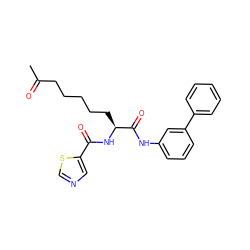 CC(=O)CCCCC[C@H](NC(=O)c1cncs1)C(=O)Nc1cccc(-c2ccccc2)c1 ZINC000036338711