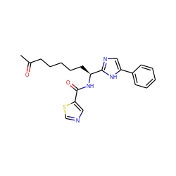 CC(=O)CCCCC[C@H](NC(=O)c1cncs1)c1ncc(-c2ccccc2)[nH]1 ZINC000040894473