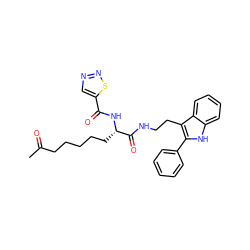 CC(=O)CCCCC[C@H](NC(=O)c1cnns1)C(=O)NCCc1c(-c2ccccc2)[nH]c2ccccc12 ZINC000029133441