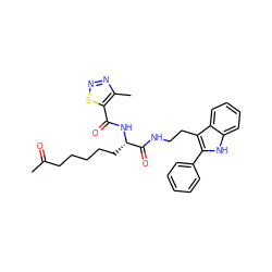 CC(=O)CCCCC[C@H](NC(=O)c1snnc1C)C(=O)NCCc1c(-c2ccccc2)[nH]c2ccccc12 ZINC000036338723