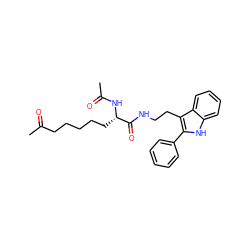 CC(=O)CCCCC[C@H](NC(C)=O)C(=O)NCCc1c(-c2ccccc2)[nH]c2ccccc12 ZINC000036338714