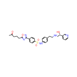 CC(=O)CCCc1nc(-c2ccc(S(=O)(=O)Nc3ccc(CCNC[C@H](O)c4cccnc4)cc3)cc2)no1 ZINC000029221454