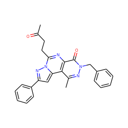 CC(=O)CCc1nc2c(=O)n(Cc3ccccc3)nc(C)c2c2cc(-c3ccccc3)nn12 ZINC000036242938