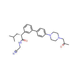 CC(=O)CN1CCN(c2ccc(-c3cccc([C@@H](CC(C)C)C(=O)NCC#N)c3)cc2)CC1 ZINC000013525707