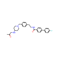 CC(=O)CNC1CCN(Cc2ccc(CCNC(=O)c3ccc(-c4ccc(F)cc4)cc3)cc2)CC1 ZINC000473086083