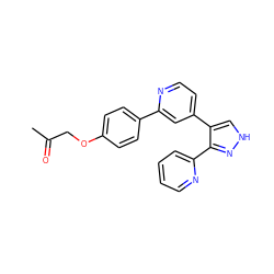 CC(=O)COc1ccc(-c2cc(-c3c[nH]nc3-c3ccccn3)ccn2)cc1 ZINC000013684439