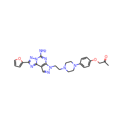 CC(=O)COc1ccc(N2CCN(CCn3ncc4c3nc(N)n3nc(-c5ccco5)nc43)CC2)cc1 ZINC000028891940