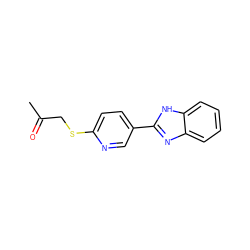 CC(=O)CSc1ccc(-c2nc3ccccc3[nH]2)cn1 ZINC000004898826