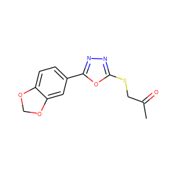 CC(=O)CSc1nnc(-c2ccc3c(c2)OCO3)o1 ZINC000000800921