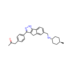 CC(=O)Cc1ccc(-c2n[nH]c3c2Cc2cc(CN[C@H]4CC[C@H](C)CC4)ccc2-3)cc1 ZINC000253855559