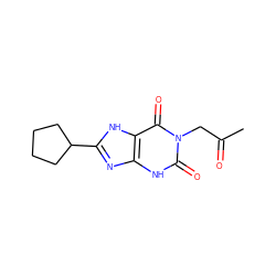 CC(=O)Cn1c(=O)[nH]c2nc(C3CCCC3)[nH]c2c1=O ZINC000013833550