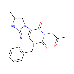 CC(=O)Cn1c(=O)c2c(nc3[nH]c(C)cn32)n(Cc2ccccc2)c1=O ZINC000040876936