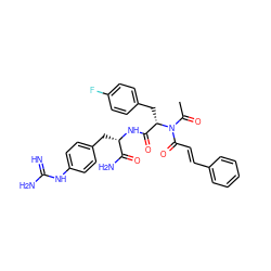 CC(=O)N(C(=O)/C=C/c1ccccc1)[C@@H](Cc1ccc(F)cc1)C(=O)N[C@@H](Cc1ccc(NC(=N)N)cc1)C(N)=O ZINC000027551379