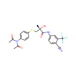 CC(=O)N(C(C)=O)c1ccc(SC[C@](C)(O)C(=O)Nc2ccc(C#N)c(C(F)(F)F)c2)cc1 ZINC000013581005