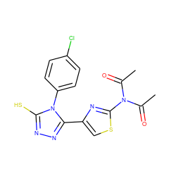 CC(=O)N(C(C)=O)c1nc(-c2nnc(S)n2-c2ccc(Cl)cc2)cs1 ZINC000096282322