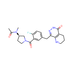 CC(=O)N(C)[C@@H]1CCN(C(=O)c2cc(Cc3n[nH]c(=O)c4c3NCCC4)ccc2F)C1 ZINC000148373563