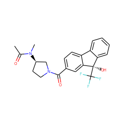 CC(=O)N(C)[C@@H]1CCN(C(=O)c2ccc3c(c2)[C@](O)(C(F)(F)F)c2ccccc2-3)C1 ZINC000143484719