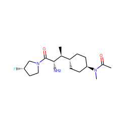 CC(=O)N(C)[C@H]1CC[C@H]([C@H](C)[C@H](N)C(=O)N2CC[C@H](F)C2)CC1 ZINC000253915816