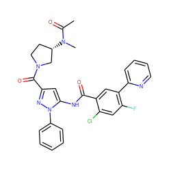 CC(=O)N(C)[C@H]1CCN(C(=O)c2cc(NC(=O)c3cc(-c4ccccn4)c(F)cc3Cl)n(-c3ccccc3)n2)C1 ZINC001772635873