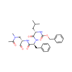 CC(=O)N(C)C[C@@H](C=O)NC(=O)[C@H](Cc1ccccc1)NC(=O)[C@H](CC(C)C)NC(=O)OCc1ccccc1 ZINC000026719400