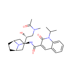 CC(=O)N(C)C[C@@H](O)CN1[C@H]2CC[C@@H]1C[C@H](NC(=O)c1cc3ccccc3n(C(C)C)c1=O)C2 ZINC000101531649