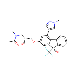 CC(=O)N(C)C[C@@H](O)COc1cc(-c2cnn(C)c2)c2c(c1)[C@](O)(C(F)(F)F)c1ccccc1-2 ZINC000144868519