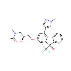 CC(=O)N(C)C[C@H](O)COc1cc(-c2cnn(C)c2)c2c(c1)[C@](O)(C(F)(F)F)c1ccccc1-2 ZINC000144868960