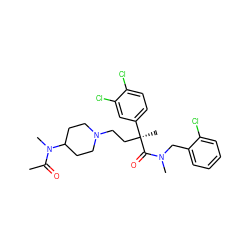 CC(=O)N(C)C1CCN(CC[C@](C)(C(=O)N(C)Cc2ccccc2Cl)c2ccc(Cl)c(Cl)c2)CC1 ZINC000049679506