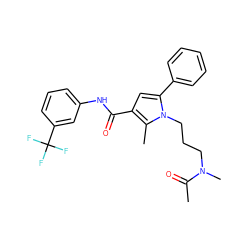 CC(=O)N(C)CCCn1c(-c2ccccc2)cc(C(=O)Nc2cccc(C(F)(F)F)c2)c1C ZINC000221030420