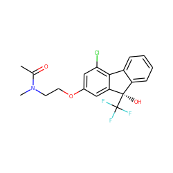 CC(=O)N(C)CCOc1cc(Cl)c2c(c1)[C@](O)(C(F)(F)F)c1ccccc1-2 ZINC000144830719