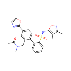 CC(=O)N(C)Cc1cc(-c2ncco2)ccc1-c1ccccc1S(=O)(=O)Nc1onc(C)c1C ZINC000013492862