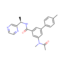 CC(=O)N(C)c1cc(C(=O)N[C@H](C)c2cnccn2)cc(-c2ccc(C)cc2)c1 ZINC000143362794