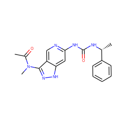 CC(=O)N(C)c1n[nH]c2cc(NC(=O)N[C@H](C)c3ccccc3)ncc12 ZINC001772571936