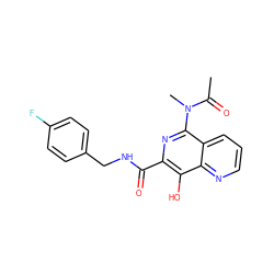 CC(=O)N(C)c1nc(C(=O)NCc2ccc(F)cc2)c(O)c2ncccc12 ZINC000034820436