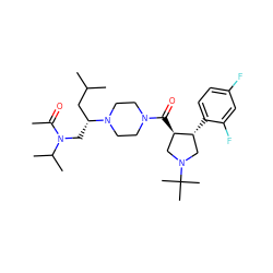 CC(=O)N(C[C@H](CC(C)C)N1CCN(C(=O)[C@@H]2CN(C(C)(C)C)C[C@H]2c2ccc(F)cc2F)CC1)C(C)C ZINC000058519681