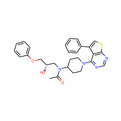 CC(=O)N(C[C@H](O)COc1ccccc1)C1CCN(c2ncnc3scc(-c4ccccc4)c23)CC1 ZINC000064540468