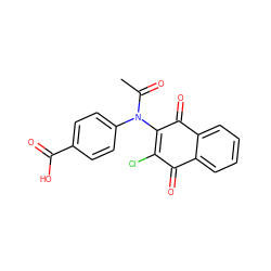 CC(=O)N(C1=C(Cl)C(=O)c2ccccc2C1=O)c1ccc(C(=O)O)cc1 ZINC000012474196